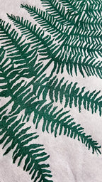SECOND SALE – Forest green fern original linocut print
