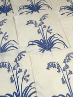 Print edition of handcrafted and printed bluebell linocut art.