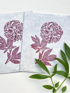 Gifts for gardeners and nature lovers. Peony linocut wall art prints, UK.