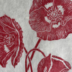 Wild Poppies Botanical Linocut Print 10x12 – Handmade Nature Wall Art UK