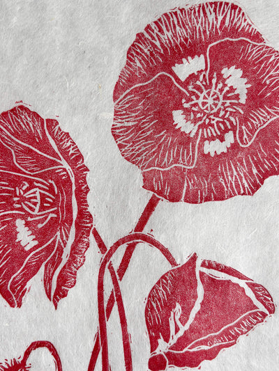 Wild Poppies Linocut Print