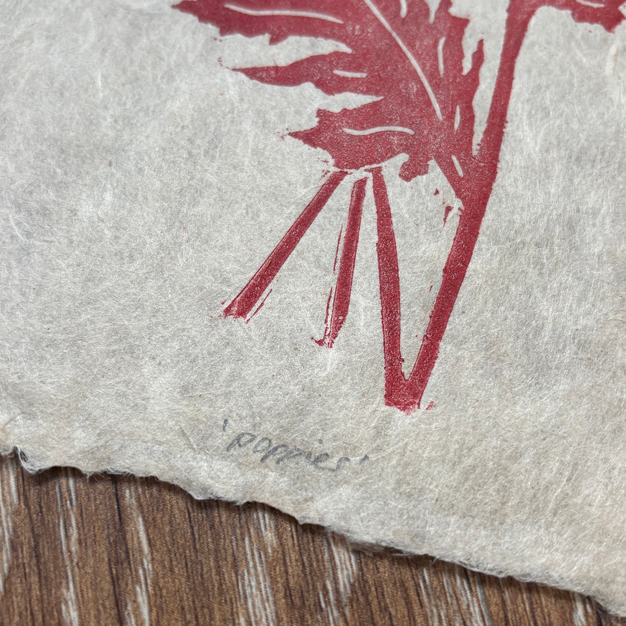 Wild Poppies Botanical Linocut Print – Handmade Nature Wall Art UK